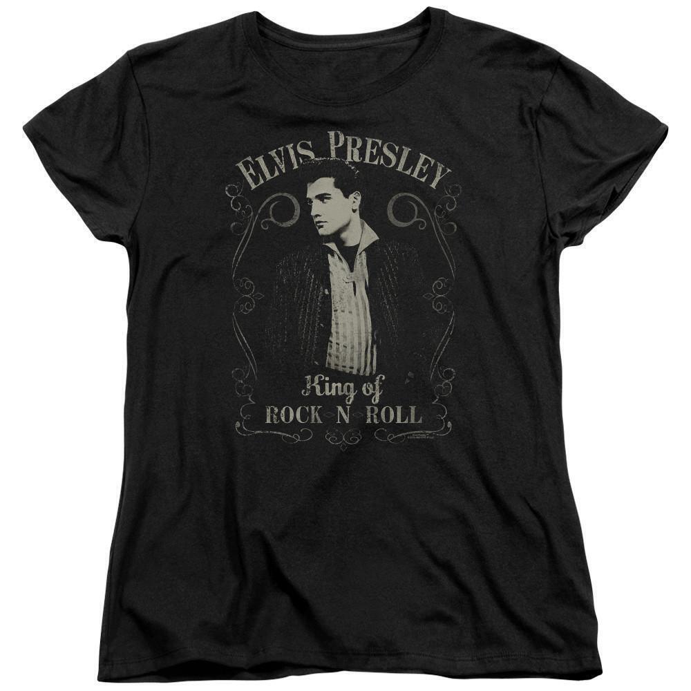 Elvis Presley Rock Legend Classic Womens T Shirt Black
